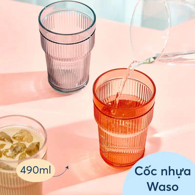 QUÀ TẶNG KHÔNG BÁN - Cốc nhựa Inochi Waso 360ml + 490ml, nhựa cao cấp an toàn, cốc trong suốt, bền đẹp 1