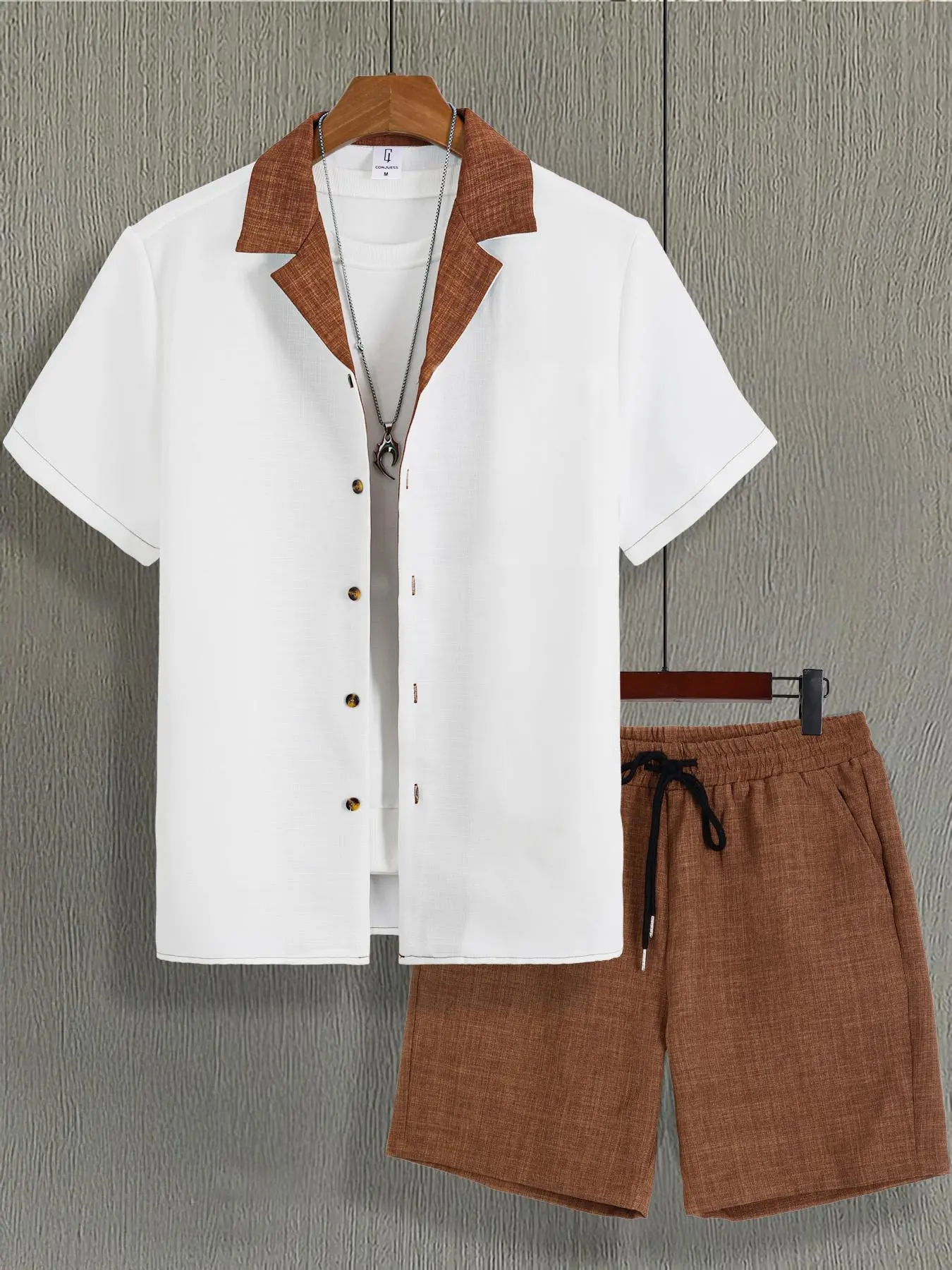 Men's Colorblock Print Short Sleeve Top &   Shorts Loungewear Two-piece Set, Regular Fit Casual Comfy   Top & Shorts Pj Set, Men's Sleepwear for All Seasons