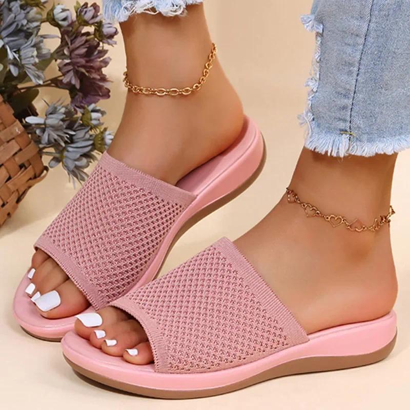 Dép Nữ, Dép Đế Bằng Mềm, Zapatos Mujer, Dép Mùa Hè, Vải Co Giãn, Giày Dép Mùa Hè, Dép Lê Thanh Lịch, Dành Cho Nữ Shoes DéP 1