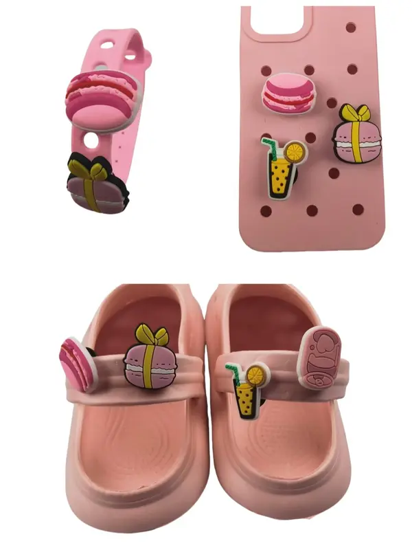 Cute Ice Cream Design Shoe Charm, Fashionable Shoes Decorations for Women & Girls, Shoes Accessories for Beach Vacation Birthday Holiday Gift 2