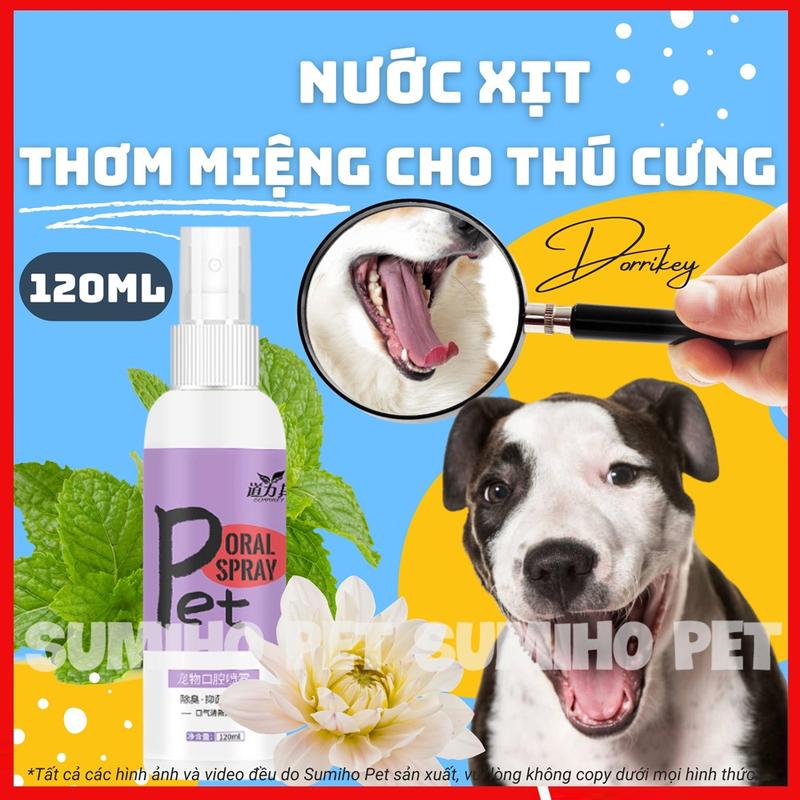  Nước xịt thơm miệng cho chó mèo Pet Oral Spray  Chai 120ml  chiết xuất tự nhiên an toàn cho thú cưng 