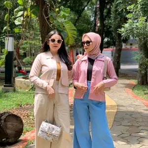 Imani Butik | Fashion Wanita Muslim Blazer Daisy  Jaket Atasan Oversize Baju Outer Panjang Cewek Muslim Remaja Dewasa Katun