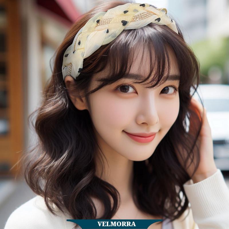 [VELMORRA] Headband Nollan Kepang Bando Korea Payet Mutiara 3