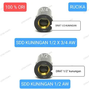 RUCIKA 1/2" DRAT KUNINGAN SOCKET 1/2 " AW / FAUCET SOCKET KUNINGAN 1/2 X 3/4 AW