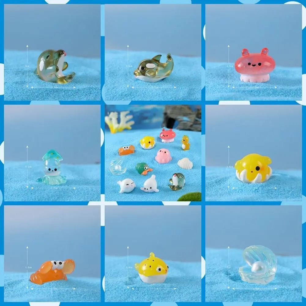 Naughty DIY Sea Animals Ornaments Micro Landscape Marine Animal Series Sea Fish Model Hand-painted Resin Marine Animals Miniature Gardening