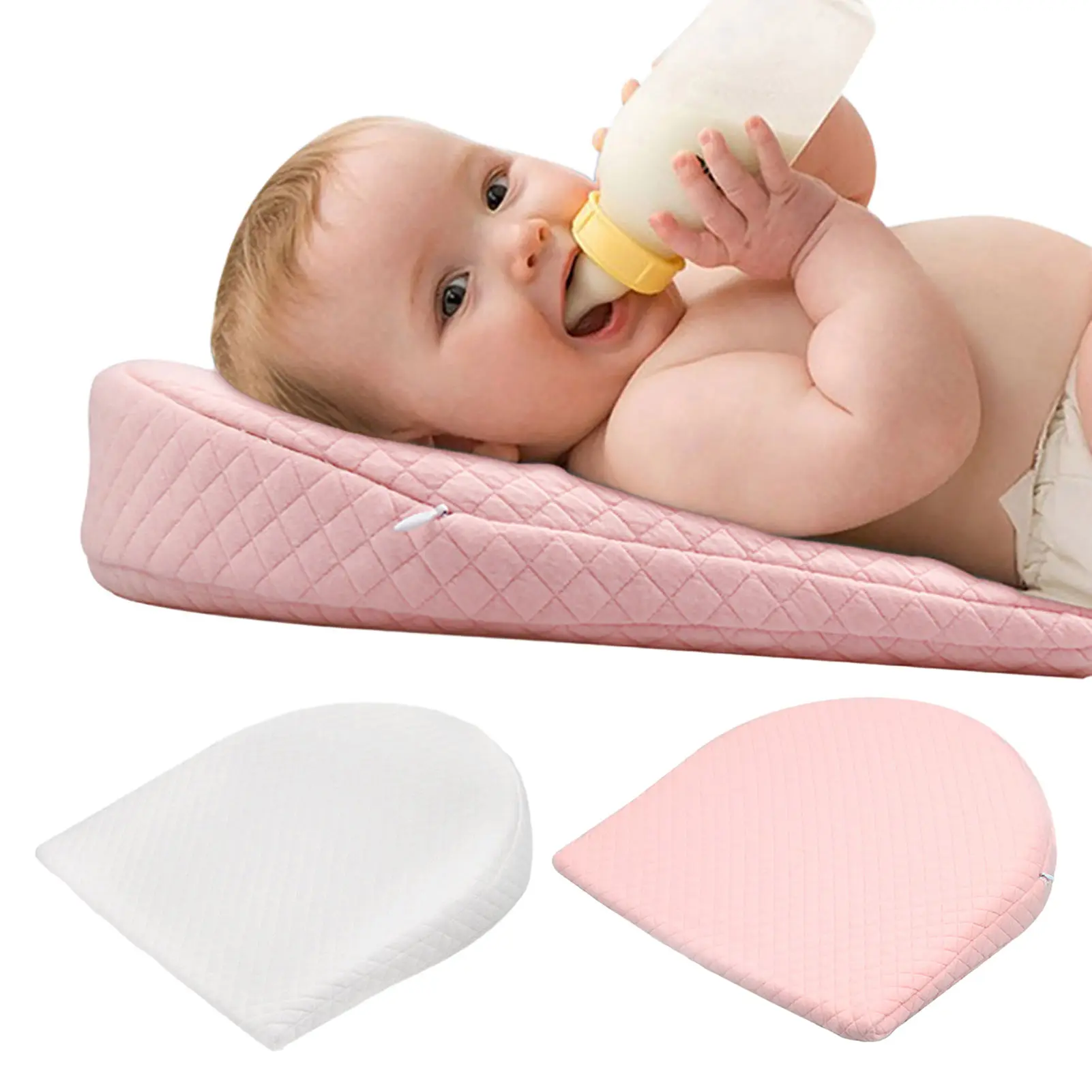 Breathable Memory Foam Infant Wedge Sleeping Pillow Semicircle Head Wedge Cushion Prevents Spit Newborn Breastfeeding Pillow Pregnant Waist Support Pillow