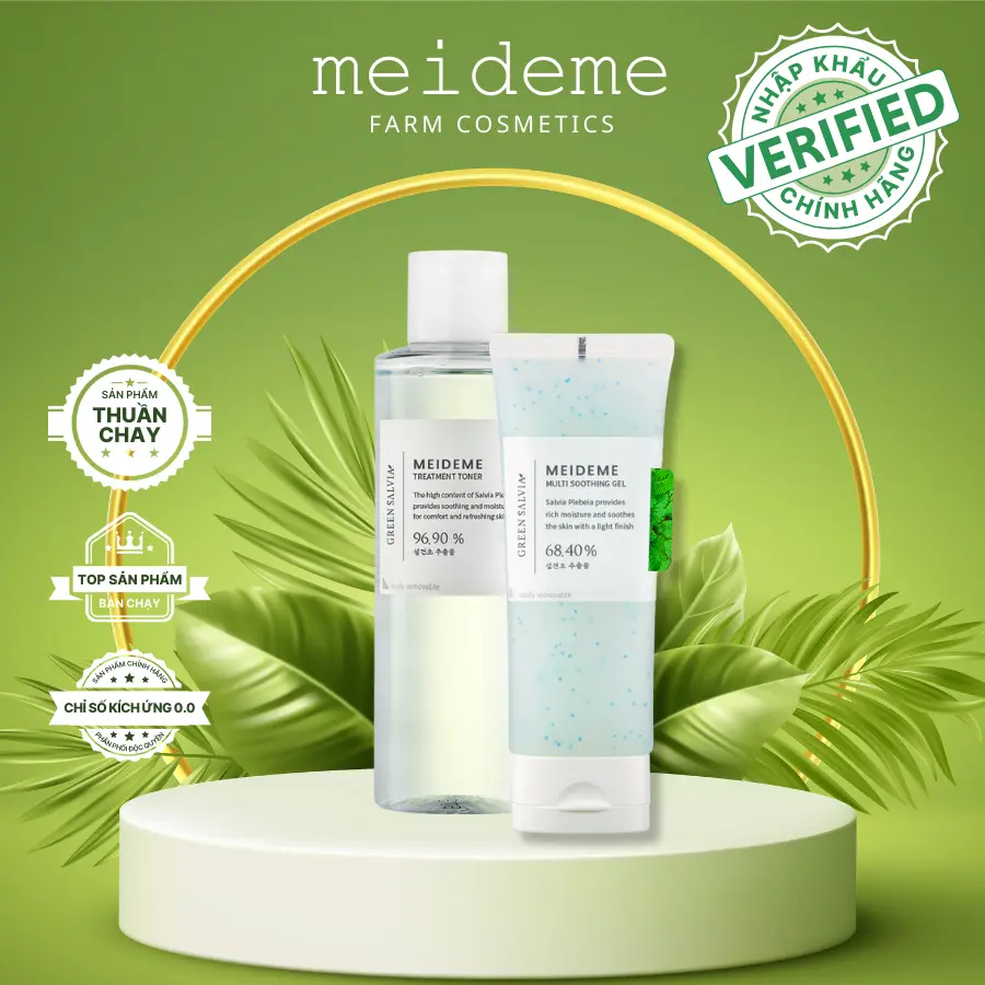 [Nikki] [Combo ĐT Corti] Gel Dưỡng MEIDEME Green Salvia Multi Soothing Gel 70ml + Toner MEIDEME Green Salvia Treatment Toner 200ML