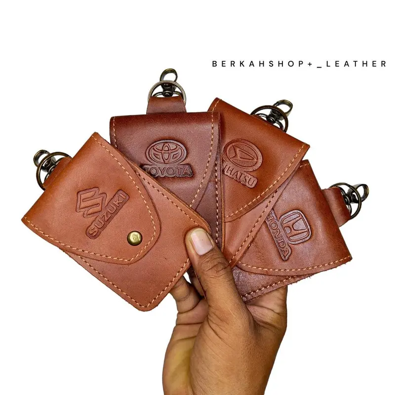 Dompet kunci kantong gantungan STNK Bahan Kulit Sapi Asli Aksesoris Car Simple 2
