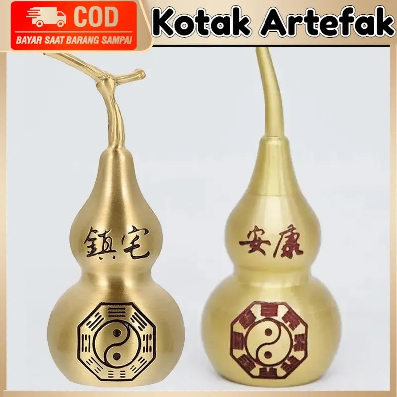 Pajangan Labu Kuningan Cina Feng Shui Home Decor Kelabuhan Labu Tembaga Dekorasi Ornamen Fengshui Kekayaan Decoration Rumah 0