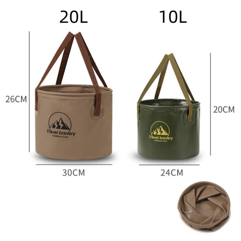 Fashion 5L/10L/20L Camping Bucket Basin Container Portable Folding Water Storage Bucket Camping Supplies with Handle Camping Bag 2