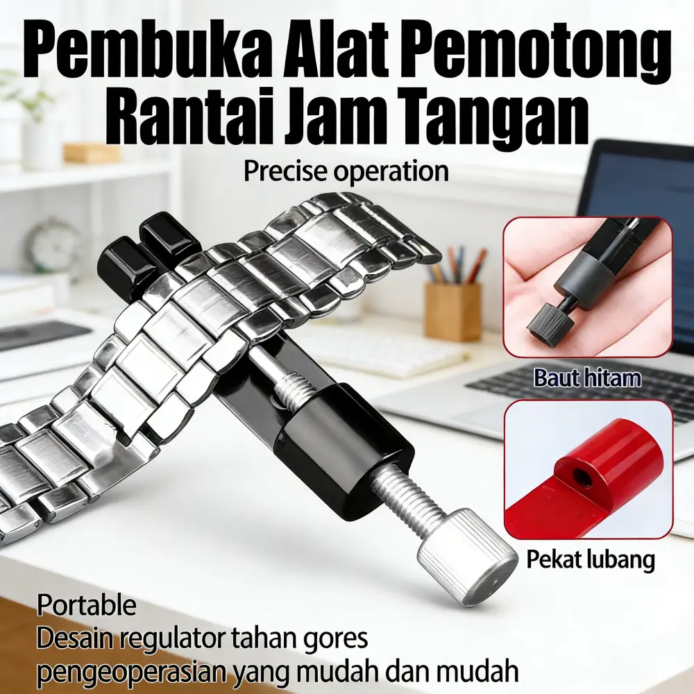 Penyederhanakan Jam Tangan Logam, Alat Penyetel Jam, Alat Pembongkaran Rantai, Alat Perbaikan Jam, Penggantian dan Penyetelan Jam Tangan, Perlengkapan Rumah dan Profesional - Model [Model Name] - Panjang [Measurement]