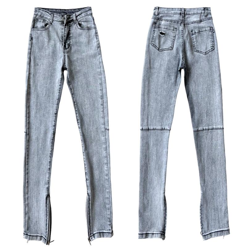Quần jeans ôm khói bạc trơn Yến Tee mặc đi học , đi chơi cá tính #009