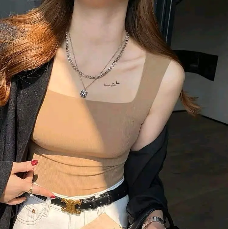 Áo Bra Su Tăm Cổ Vuông Dáng Vừa cao cấp bản vip Nữ Top Women 3