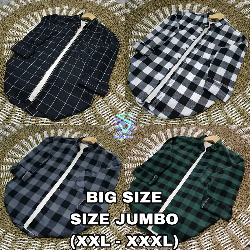 KEMEJA FLANEL JUMBO BIG SIZE UNISEX PREMIUM QUALITY 0