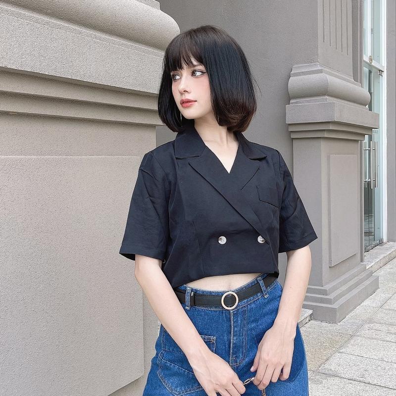 A164 Áo khoác Blazer nữ tay ngắn dáng croptop phong cách trẻ trung ,nhiều màu TiQi Jeans A164