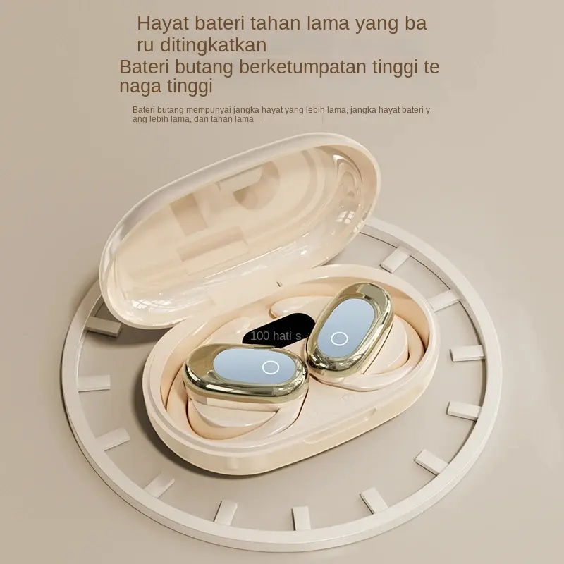 Fon Telinga Bluetooth, Ketibaan Baru pada tahun 2025, Reka Bentuk Penyerapan Tulang, Dalam Telinga Tanpa Wayar, Reka Bentuk Telinga Terbuka, Sesuai untuk Sukan, Hayat Bateri Panjang, Kuasa Tinggi Audio Earphones Mic Amplifier Headset