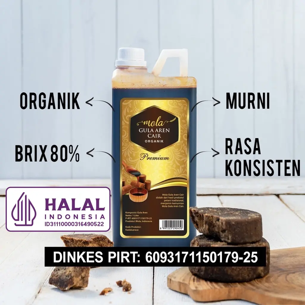Mola Gula Aren Cair Premium Organik 1 liter / Palm Sugar