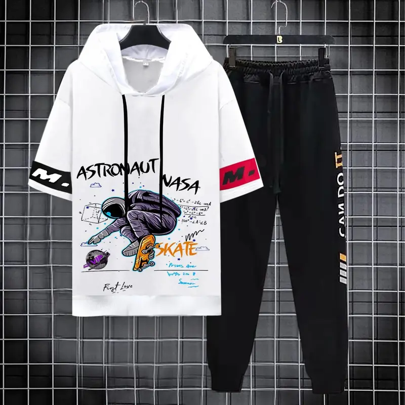 Bisa Cod/kaos distro cowok/Setelan Astronot - Setelan Atasan Kaos Pria/1 set outfit cowok Panjang Pria 0