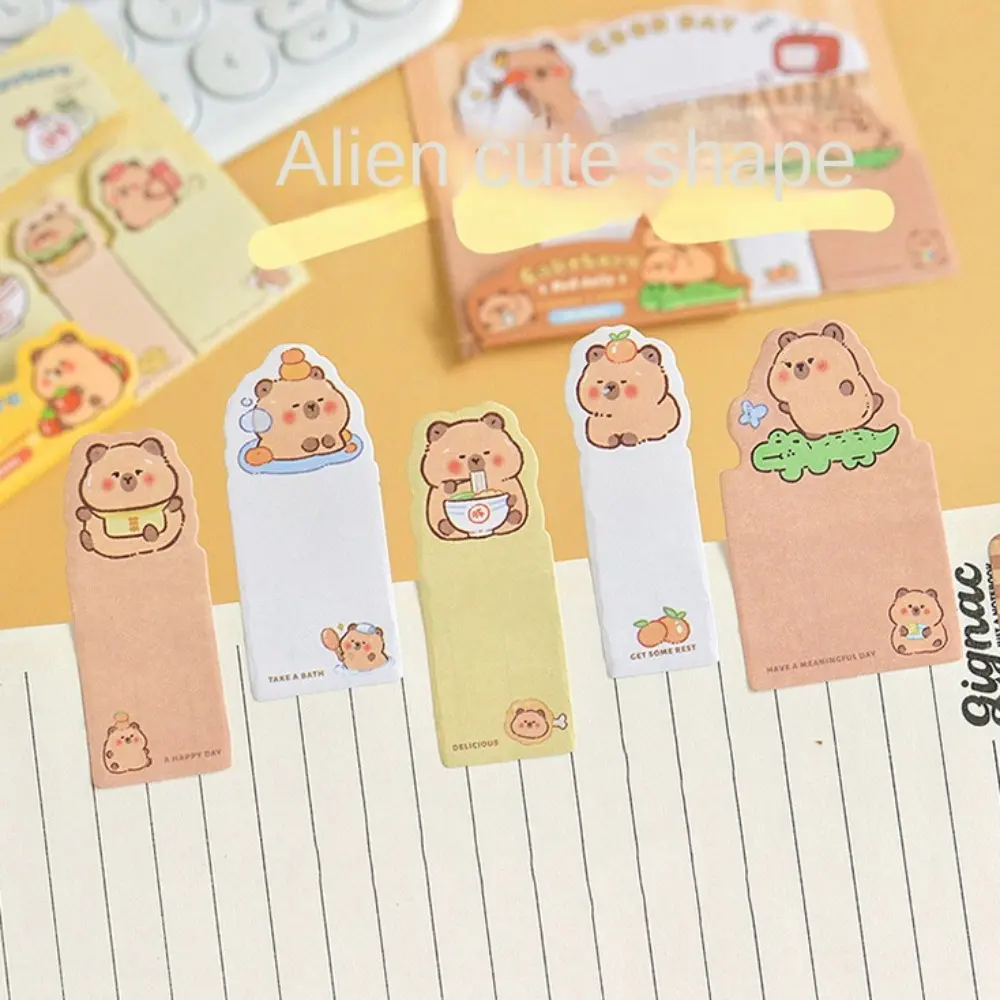 Fashion Letter Capybara Index Tabs 90 Sheets Self Adhesive Cartoon Sticky Notes Message Paper Multi-purpose Message Paper Students