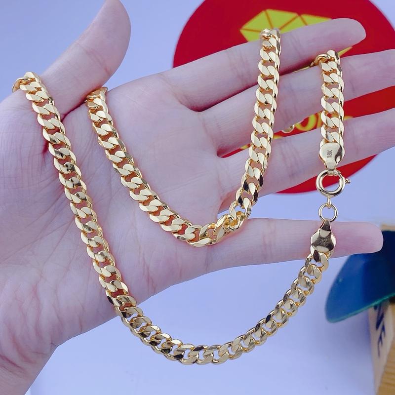 Dây chuyền nam khoen lật 2 lượng khoá tròn có ký hiệu - Trang sức bảo long