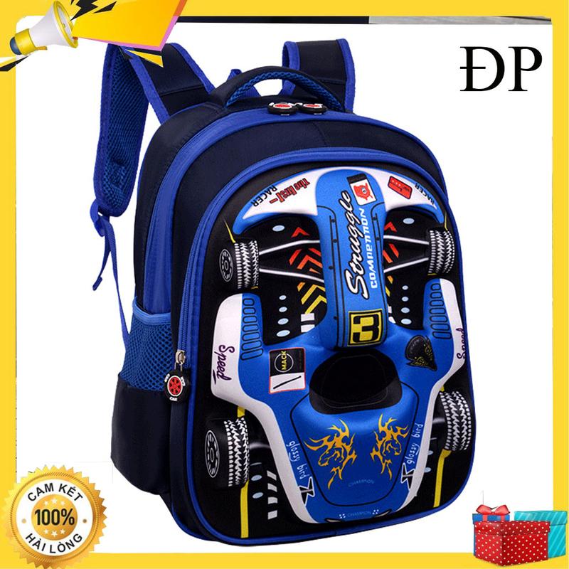 [CHẤT ĐẸP- NHIỀU SIZE] Balo in hình 3D oto cho bé mầm non, cấp 1 , cấp 2 -Cặp sách chống gù chống thấm nước