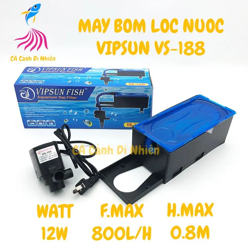 Bộ máy bơm + hộp lọc nước VIPSUN VS-188 cho hồ cá cảnh VS188