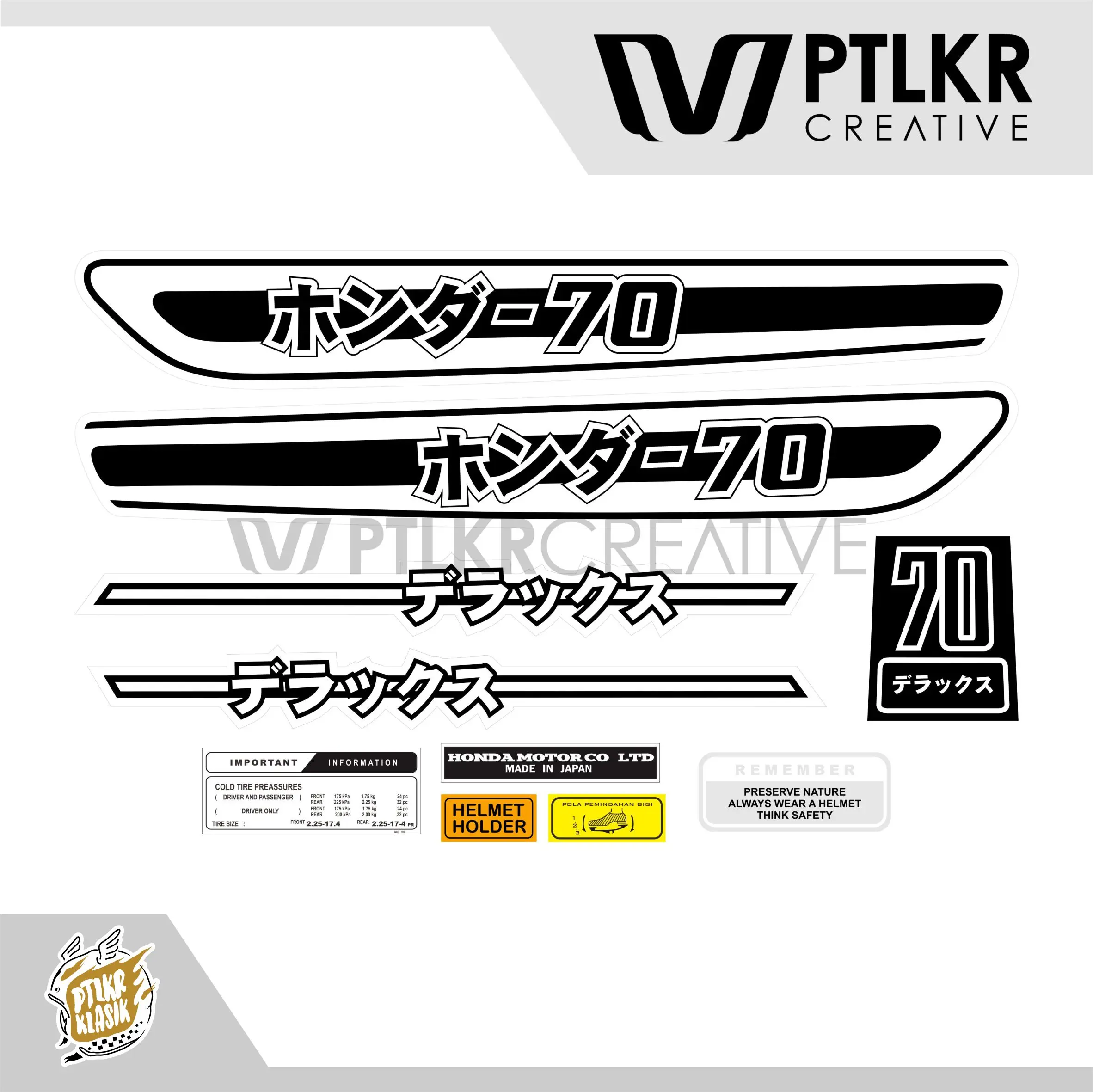 Striping Stiker Honda C70 Japan II