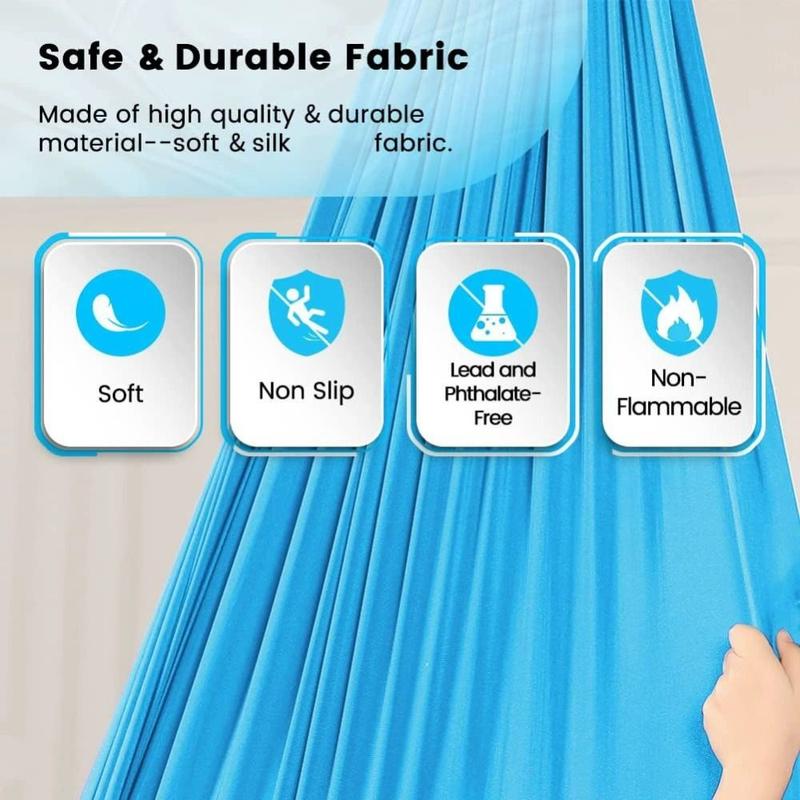 Product Introduction of Portable Elastic Kid Swing Soft Breathable Hammock Swing 150x280cm Washable Pod Swing Chair Indoor 13
