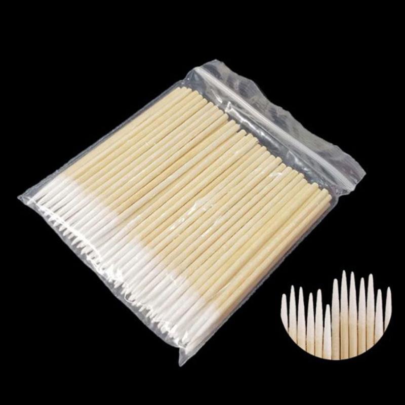 Product Introduction of 100pcs Micro Wood Cotton Swab Eyelash Extension Tools Tatoo Microblading Cleaning Wooden Sticks Cosmetic Cotton Brush Buds Tip 23