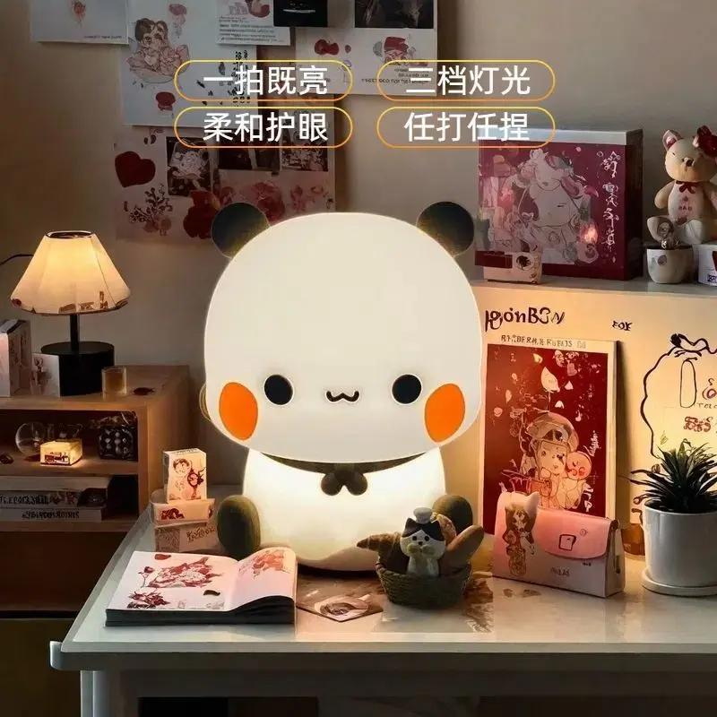 Đèn Ngủ, Thiết Kế Pat Panda Bubu, Chất Liệu Silicon, Bảo Vệ Mắt, Đồng Hành Ngủ, Thích Hợp Cho Phòng Ngủ Và Đầu Giường, Đèn, Quà Tặng Sáng Tạo Cho Sinh Nhật Trẻ Em Dễ Thương