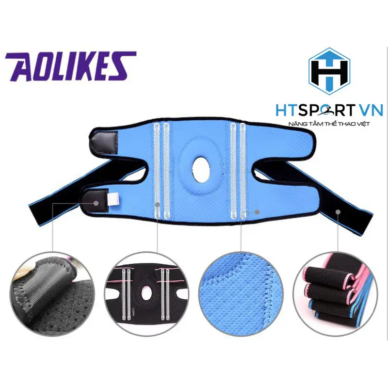 Bó Gối Thể Thao, Đai Cuốn Băng Đầu Gối Bảo Vệ Khớp Gối Silicon Cao Cấp Aolikes AL7908 chơi thể thao tập gym chạy bộ 3