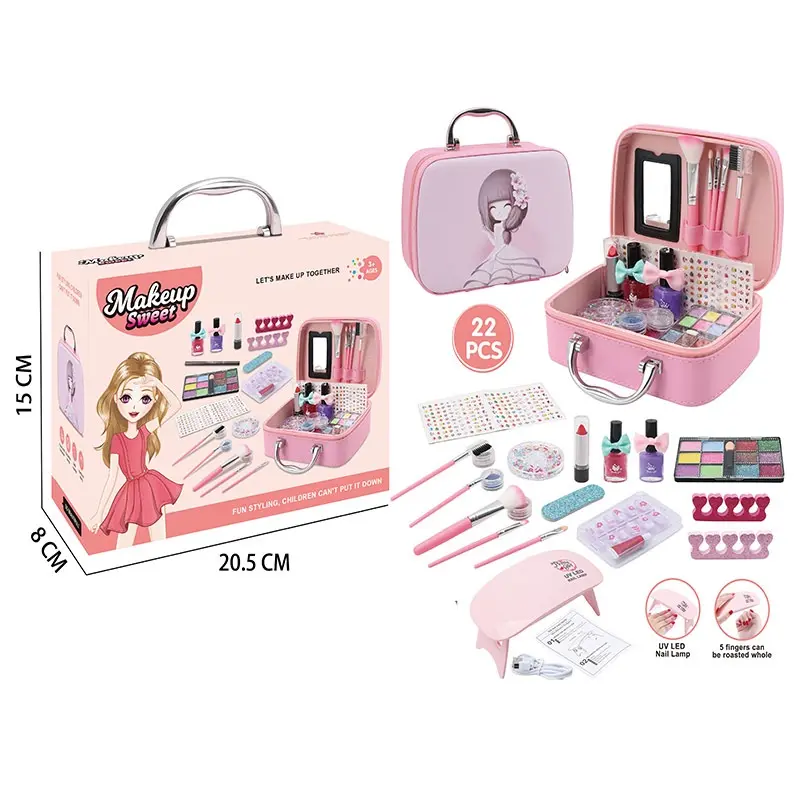 WD Mainan Make Up Bag Mermaid / Alat Rias Anak Fungsi Real / Children Pretend Play / Glamous Beauty Bag / Nail Art Princess 0