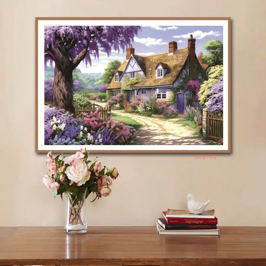 Tranh thêu chữ thập Tổ Ấm Hạnh Phúc (thêu kín) VS8187 - KT:(68x50)cm