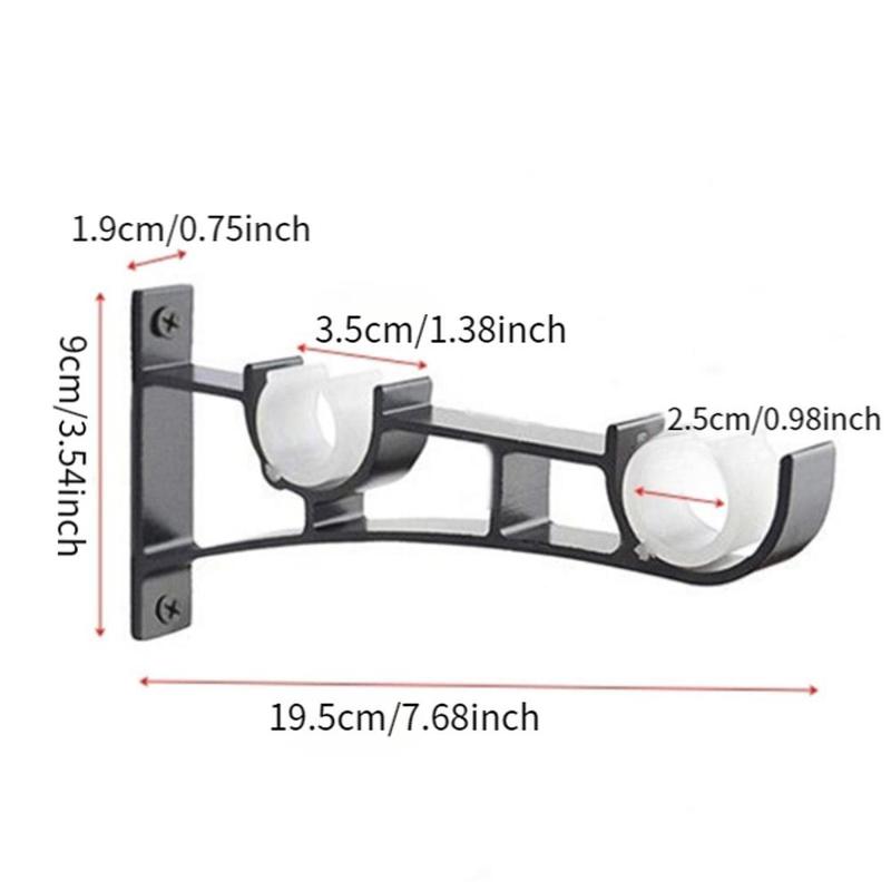 Product Introduction of 4 Pieces Curtain Rod Brackets for Wall with Mounting Screws Curtain Pole Holders for Hotel Drapery Rods Living Room Bedroom Home 0