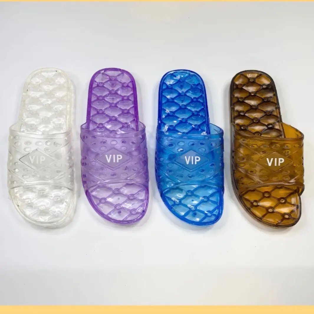 ￼Dép vip, dép nhựa đi trong nhà tắm trong suốt, dép đi nhà vệ vệ sinh có lỗ thoát nước chống trơn trượt - hàng loại 1