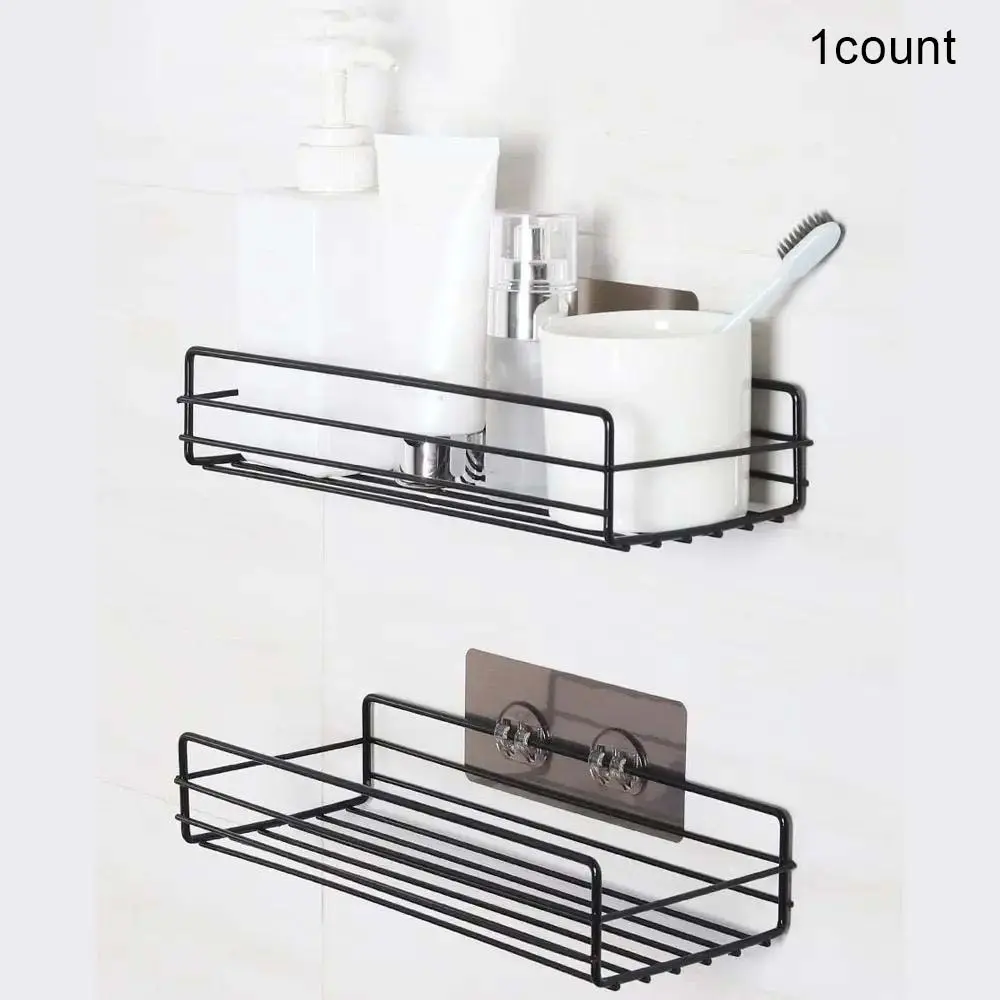 Wall Mounted Storage Rack for Room Organizer, 1 Count Hollow Out Design Drain Holder, Home Organizer Supplies for Shampoo Toothpaste Facial Cleanser, Summer Essentials Home Accessories, Bathroom Accessories