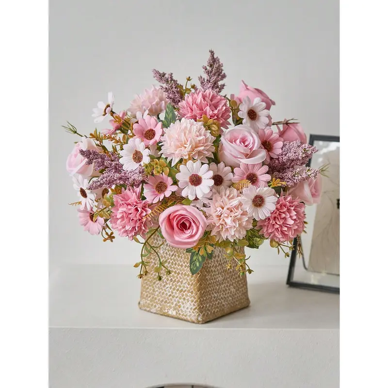 1pc/3pcs Artificial Flowers Fake Roses Flower Bouquet Silk Daisy Dandelion Flowers Bulk For Wedding Home Party Decoration Table Centerpieces, Valentine Day, Gift Gifts Birthday Graduation 4