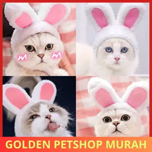 GOLDEN PM Topi BUNNY KELINCI SINGA BERUANG PANDA ANGSA Topi Telinga Kucing Kelinci untuk Anjing / Kucing Kecil Kostum Telinga Kelinci untuk Kucing Anjing Cat Dog Costum Bando Rabbit