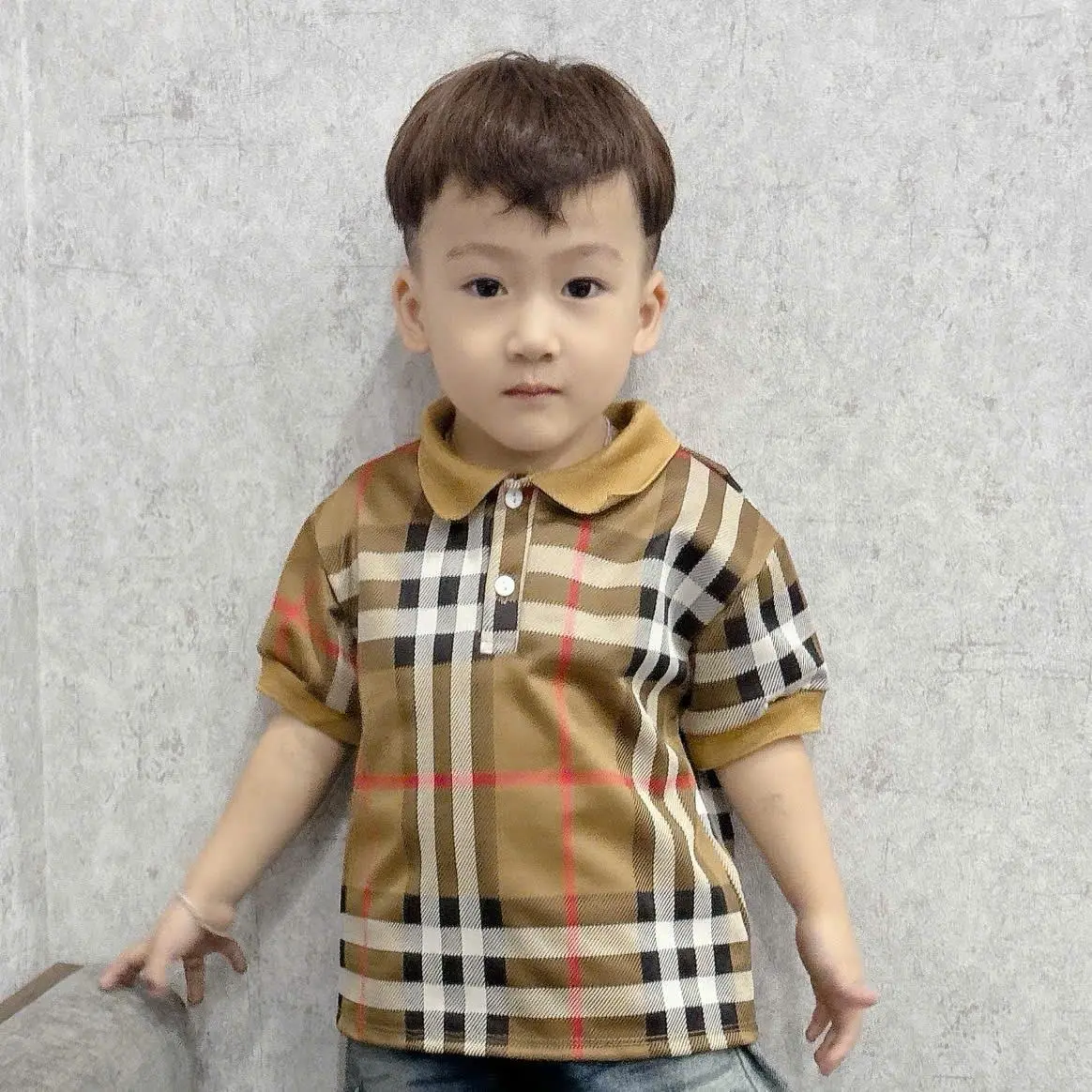 Áo kẻ Polo cực chất kèm ảnh thật cho bé vải mềm mịn,thoáng mát co dãn 4 chiều kiểu dáng đơn giản Có Cổ