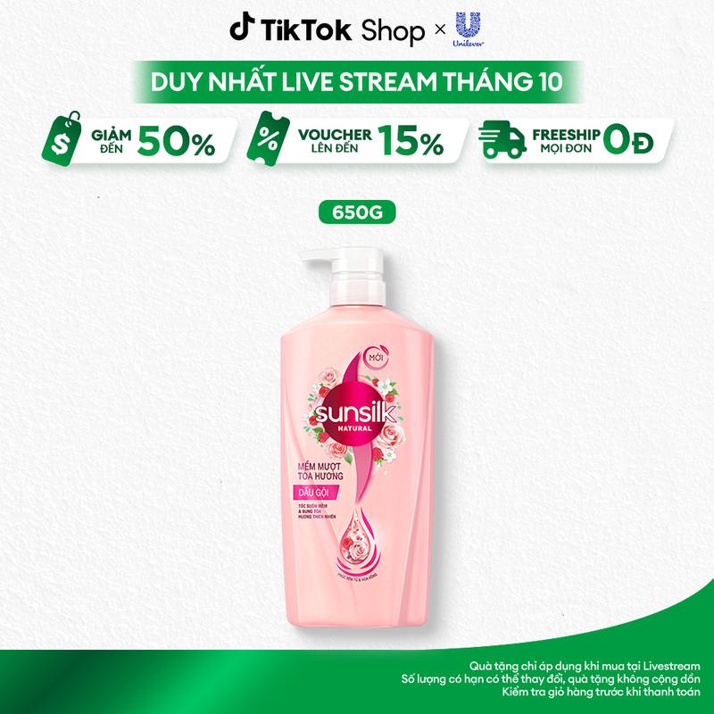 [FS] Dầu gội Sunsilk Natural thành phần thiên nhiên cho mái tóc tỏa hương và hỗ trợ giảm gãy rụng 650g [3]