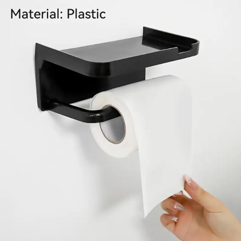 Product Introduction of Wall Mounted Tissue Holder, 1 Count Punch Free Tissue Storage Rack, Bathroom Storage Rack, Home Organizer for Bathroom, Kitchen, Living Room 5