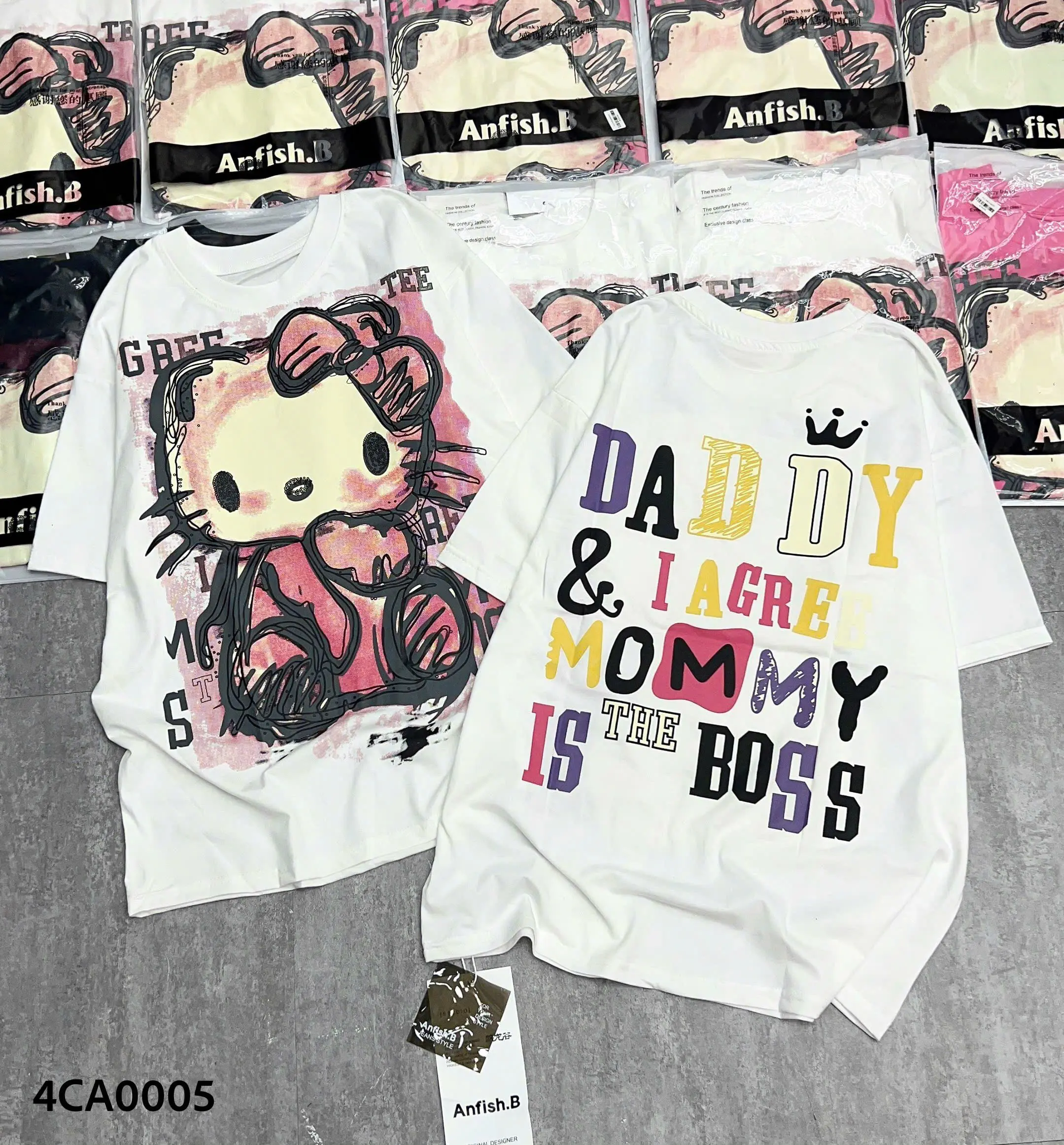 Áo phông nữ Hello Kitty Daddy Freesize 100% Contton - Xuất Xứ Quảng Châu