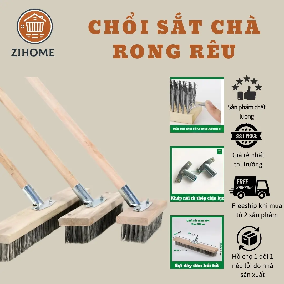 Chổi sắt siêu cứng – Cạo sạch rêu mốc, sàn gạch & bê tông