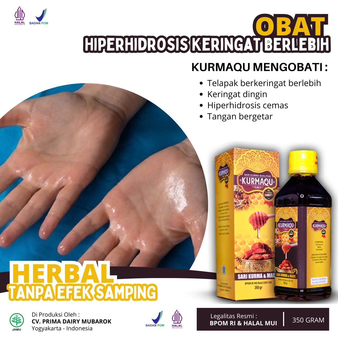 Kurmaqu Sari Kurma dan Madu Obat Hiperhidrosis Keringat Berlebih Penghilang Keringat Berlebihan Bau Badan Dan Ketiak