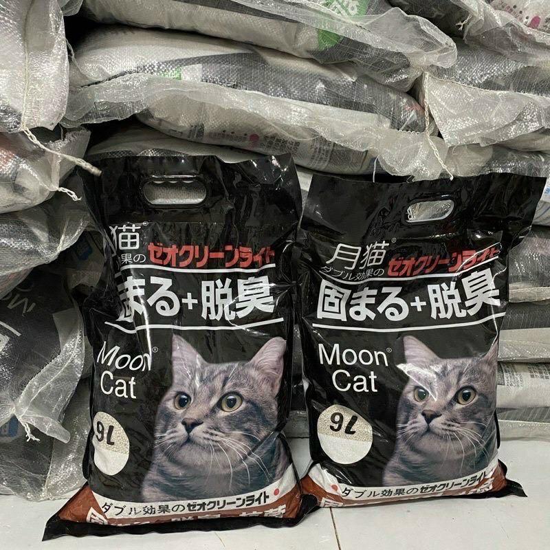 Cát nhật đen Moon Cat - Cát vệ sinh cho mèo - Cát đất sét ít bụi vón cục tốt đát sét cát mèo