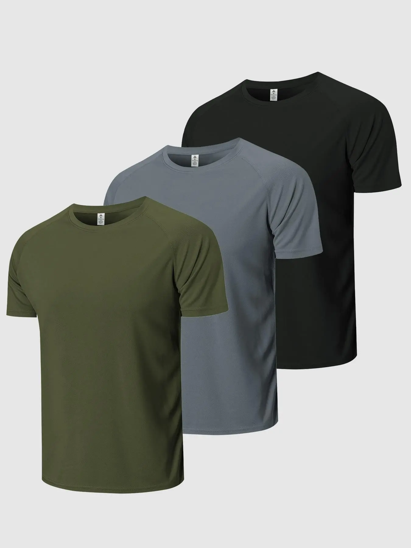 Men's Solid Color Round Neck Short Sleeve Tee, Breathable Comfortable Soft Crew Neck T-shirt for Gym Workout Running, Casual Sporty Top for All Seasons