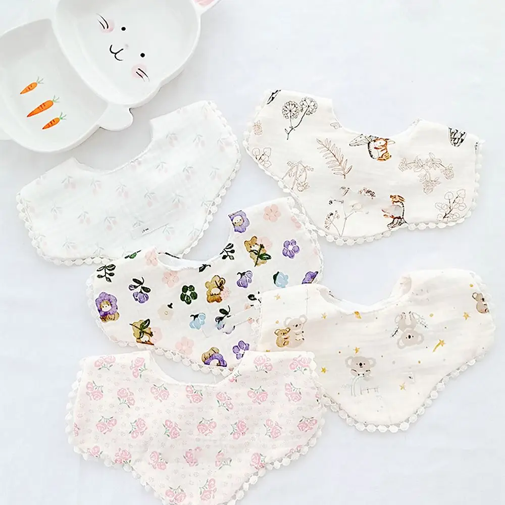 2023 Cartoon Print Baby Bibs Cotton Dirt-proof Burp Cloths Saliva Towel Baby