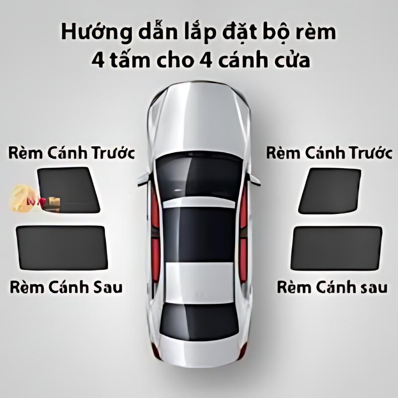Rèm che nắng ô tô chính hãng Carcare - Rèm che nắng ô tô nam châm hàng VN chất lượng cao 5
