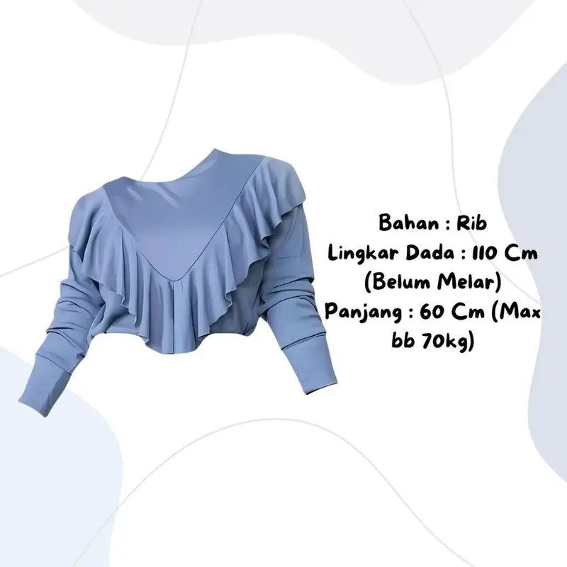 One Set 3in1 Blouse Rok Jeans Pashmina Jersey | outfit kantor ootd hangout simpel KR29 3