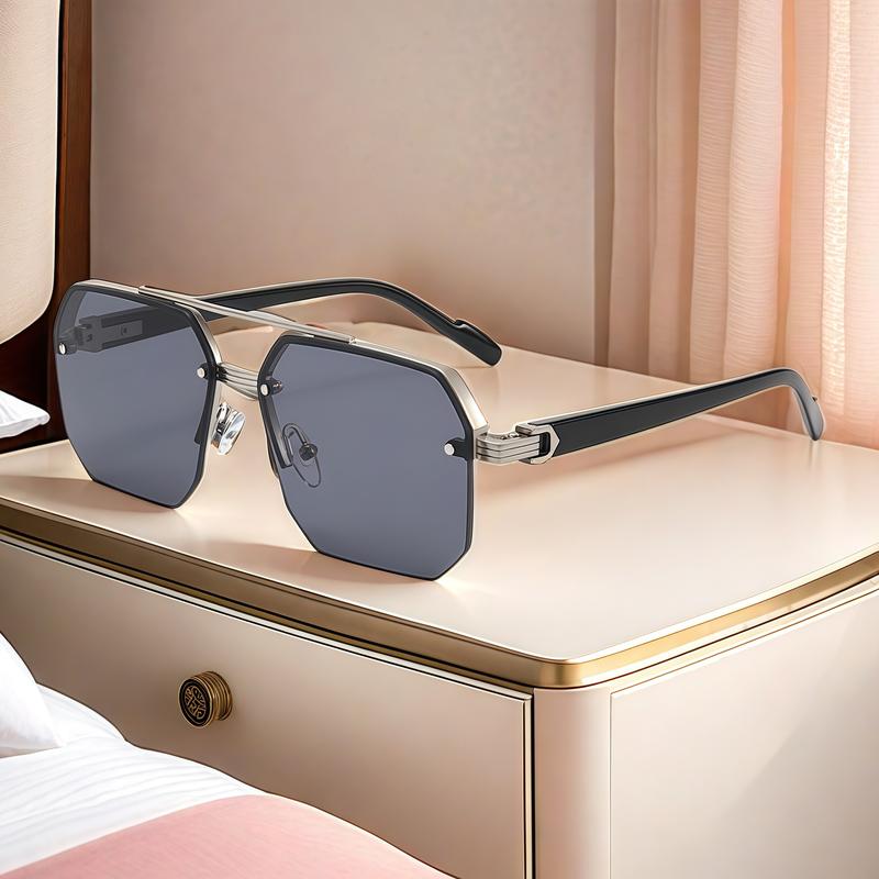 Sunglasses 2024 new model for boys, with a big face and slim appearance while driving. Advanced UV resistant half frame sunglasses with a square frame 2